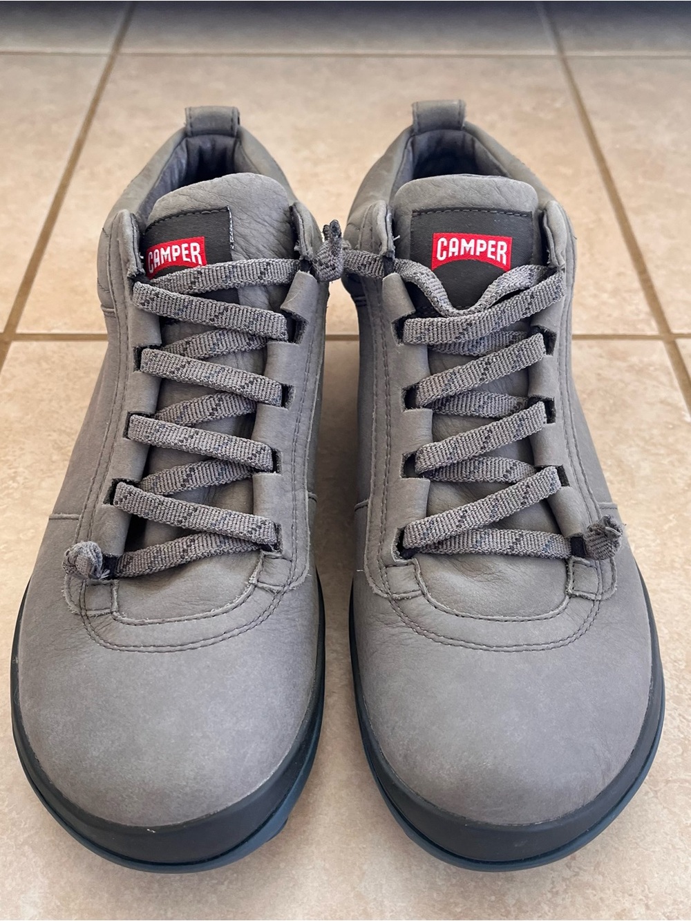 Camper Grey Suede Low-Top Sneakers